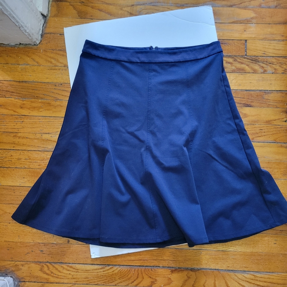 Gap‎ Fit & Flare Stretch Navy Blue Skirt 16 Career Professional Elevated Basic